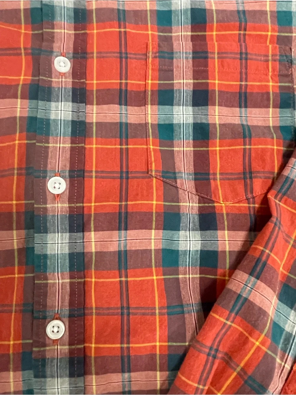 J. Crew Red and Green Plaid Button-Down Shirt